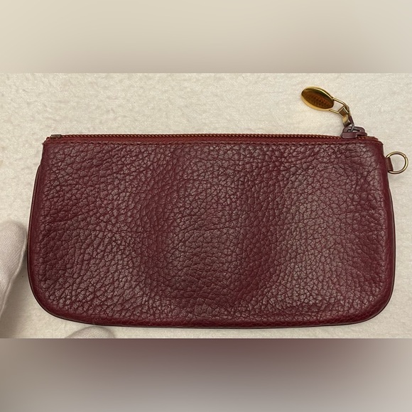 Cartier Burgundy Leather Pouch with Gold Logo - Picture 2 of 10